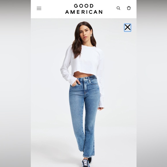 Good American Good Legs Straight jeans. Indigo126 - Picture 2 of 2